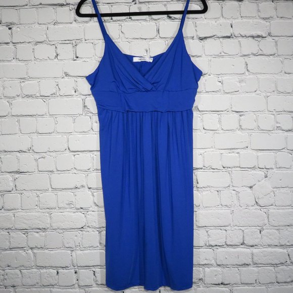 NWT - Women's Sleeveless Knee Length Maternity Dress - Blue - Picture 4 of 6